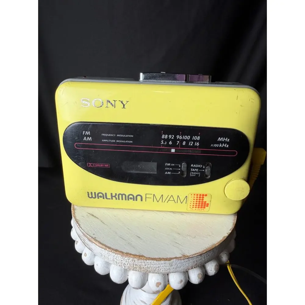 Vintage 1984 Sony Walkman WM-F8 FM AM Cassette Player Headphones For Parts